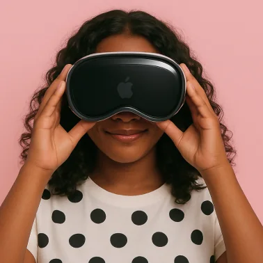 Intern wearing Apple Vision Pro
