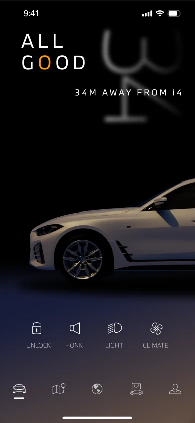 MyBMW dark: 34 m away