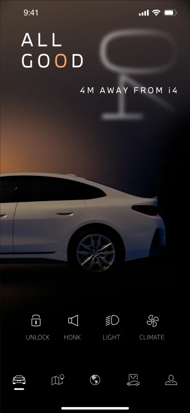 MyBMW dark: 4 m away