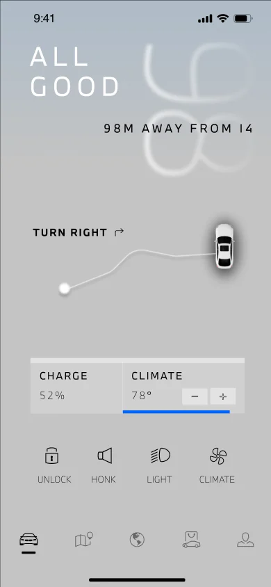 MyBMW light: 98 m away