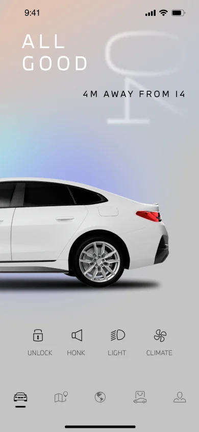 MyBMW light: 4 m away