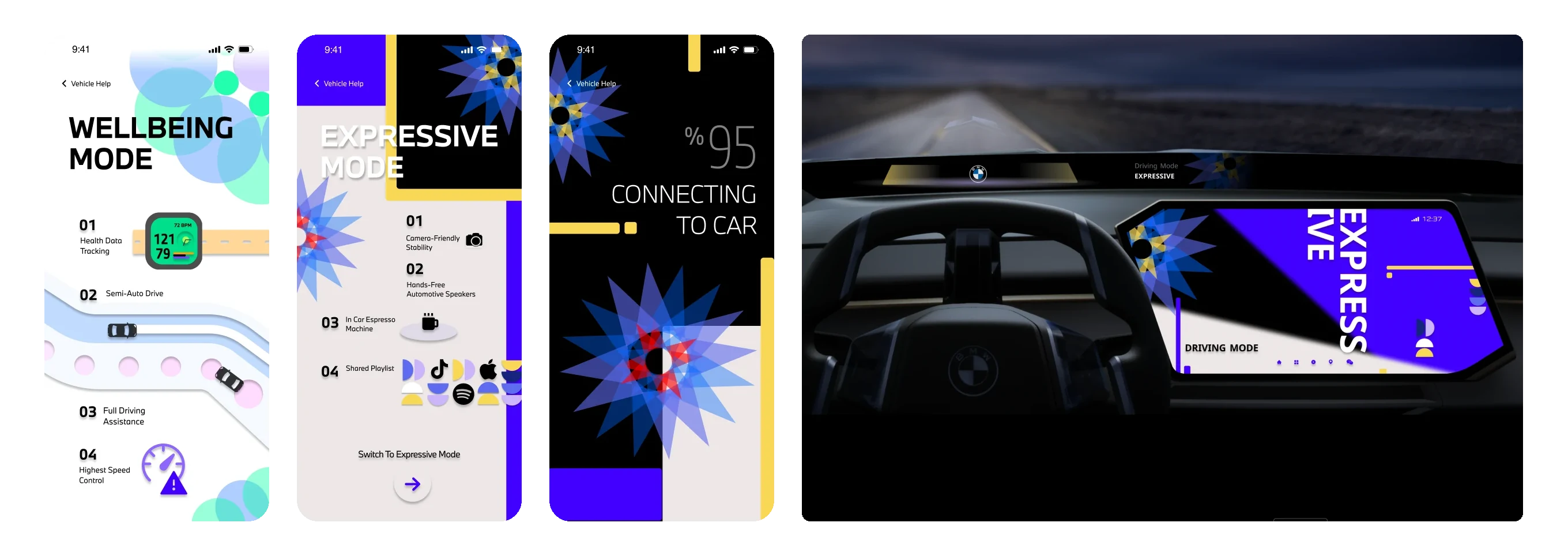 Wellbeing and expressive modes on the phone and the car display