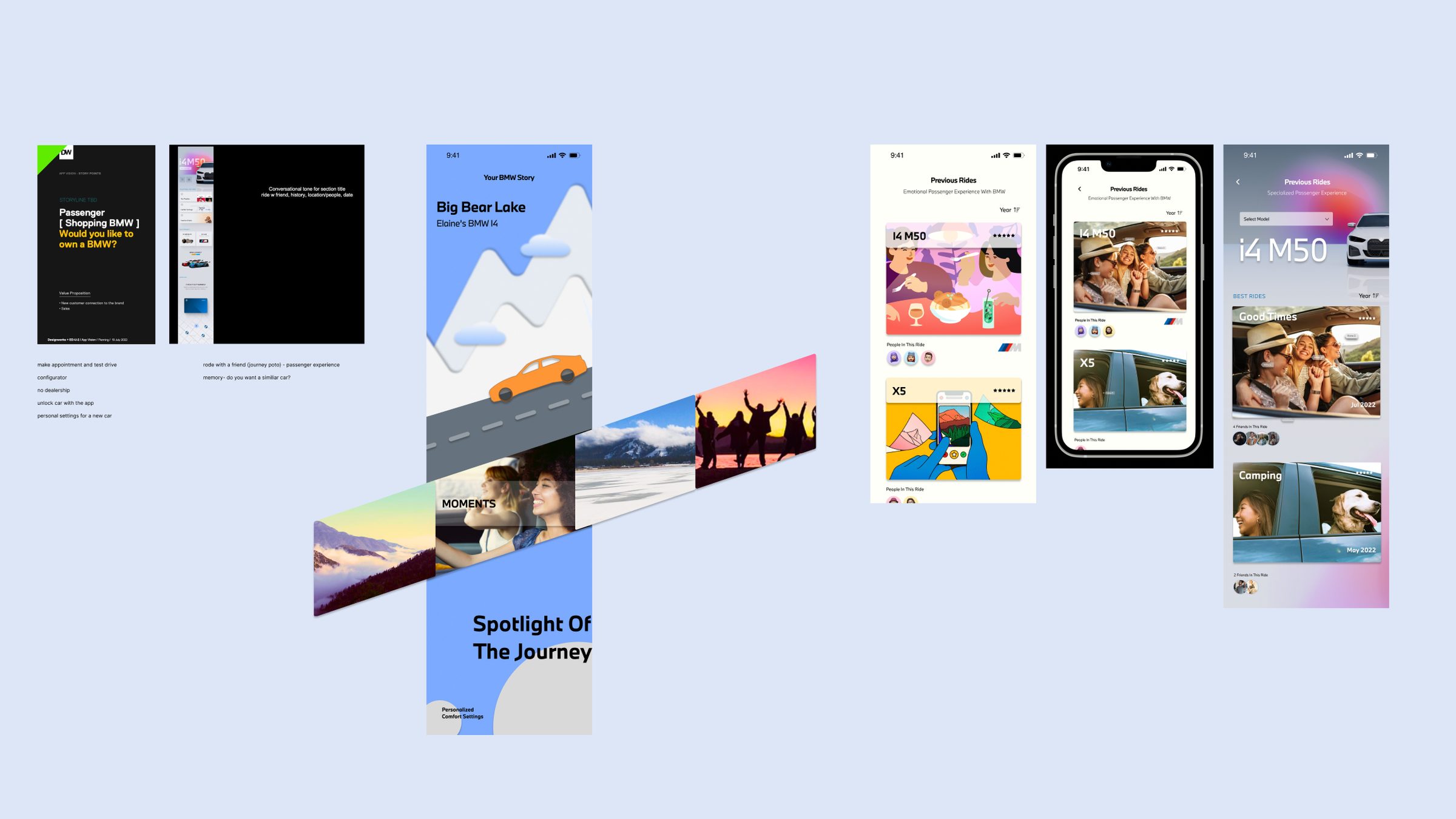 Board: passenger journey and shared ride screens