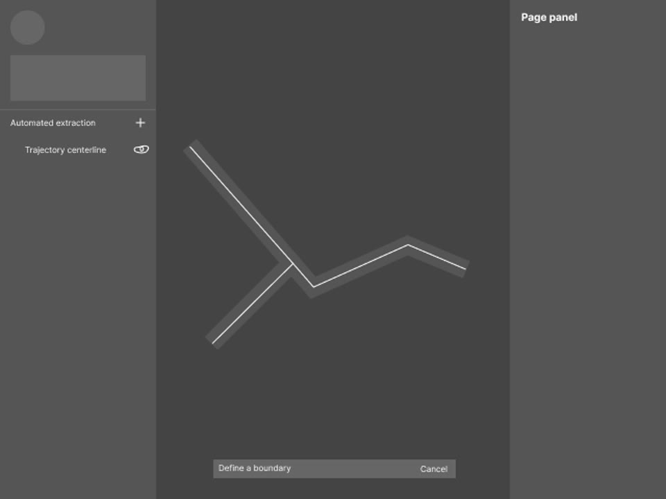 Wireframe with a dedicated define-a-boundary toolbar