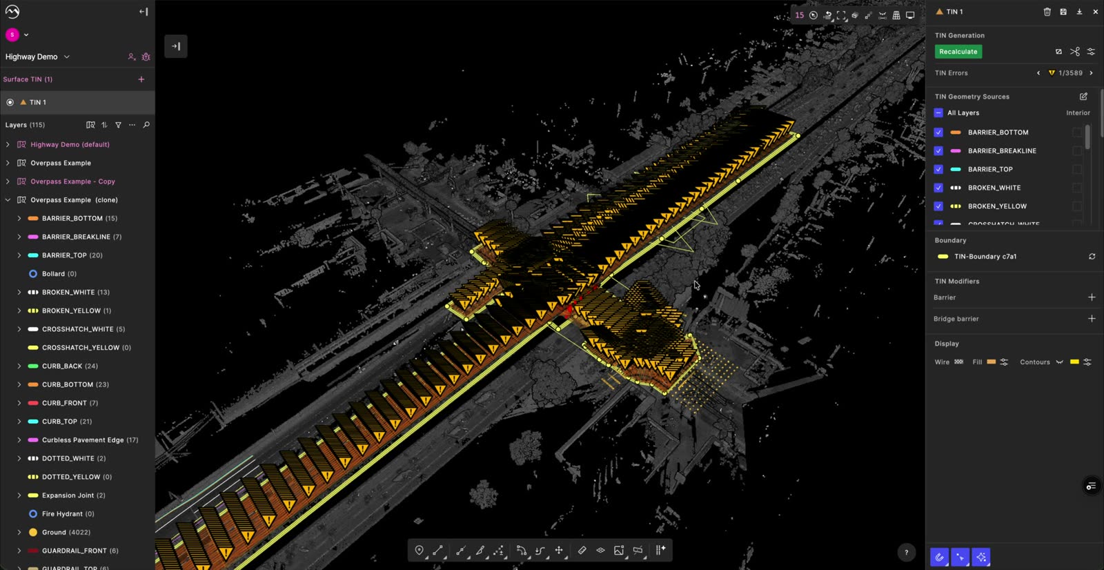 Generated surface with 3,589 flagged errors